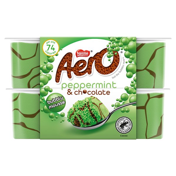 Aero Peppermint & Chocolate Bubbly Mousse 4 x 58g (232g)