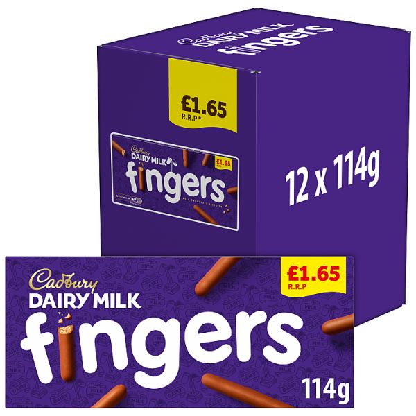 Cadbury Dairy Milk Fingers Milk Chocolate Biscuits PMP 114g
